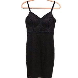 Guess Black Lace Spaghetti Strap Mini Dress